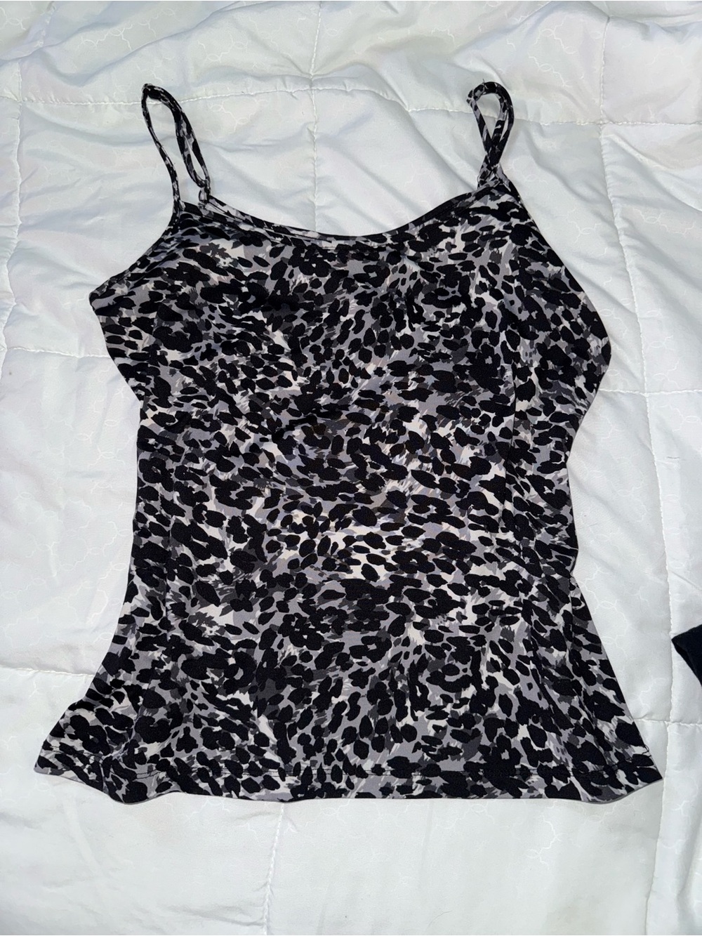 Reitmans Black & Grey Leopard Print Cami Tank Top